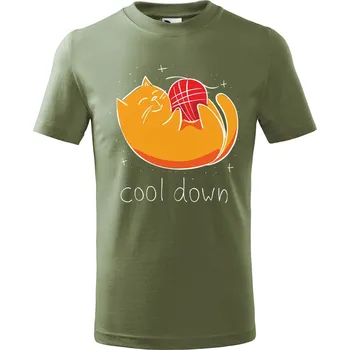 Dětská móda DOBRÝ TRIKO Dětské tričko Cool down Velikost: 134/8 let, Barva: Khaki