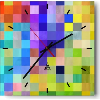 Hodiny Velké nástěnné hodiny 40x40 Abstrakce Skleněné tiché hodiny