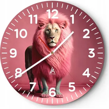 Hodiny Kuchyňské nástěnné hodiny 30x30 Lev Moderní skleněné hodiny Tichý obývací pokoj