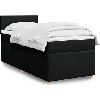 Postel vidaXL Box spring postel s matrací 80x200 cm textil [3286501] Barva: Černá
