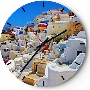 Hodiny Nástěnné hodiny do kuchyně 30x30 Architektura Skleněné hodiny do obýváku Tiché