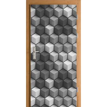 Fototapeta Fólie na dveře samolepka 3D krychle černo-bílá