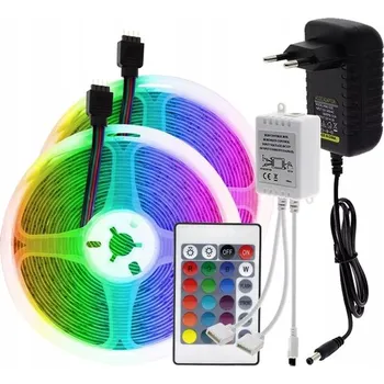 LED páska VODĚODOLNÁ LED PÁSKA 10M RGB BAREVNÁ S OVLADAČEM 10m 2x 5m LED pásek 12V SMD