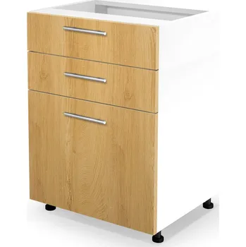 Kuchyňská skříňka Nábytek PEGAS s.r.o. Dolní skříňka se zásuvkami VENTO D3S-60/82, medový dub