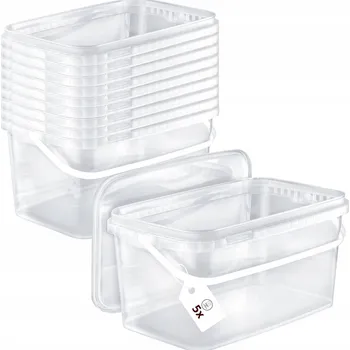 Dóza na potraviny Obdélníkový kbelík 5x 5L na potraviny, TRANSPARENTNÍ (průhledný)