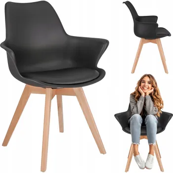 Křeslo Židle Jumi černá umělá kůže, 1 ks