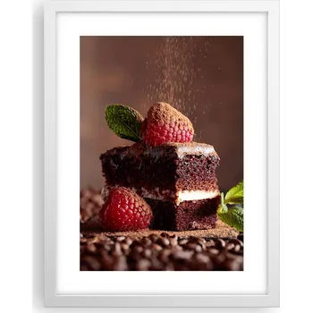 Obraz Obraz plakát v bílém rámu do obýváku 30x40 foto plakát s motivem dortu na zeď
