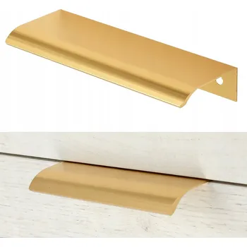 Nábytkové kování NÁBYTKOVÁ ÚCHYTKA ZLATÝ HRANOVÝ ÚCHYT PRO KUCHYŇSKOU SKŘÍŇKU ZÁSUVKY 96MM