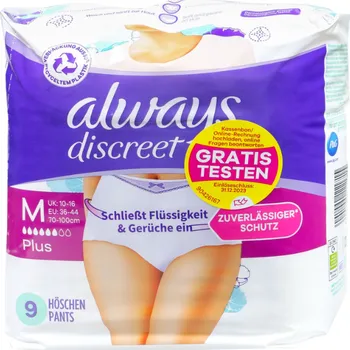 Kalhotky Always Discreet Underwear 6 Plus M jednorázové kalhotky 9 ks