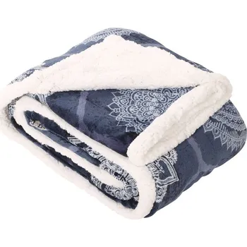 deka Deka beránek, 200 × 150 cm, mandala modrobílá, 100% polyester 154334 A