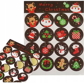 Vánoční dekorace 16x VÁNOČNÍ NÁLEPKY VESELÉ VÁNOCE Balení DÁREK