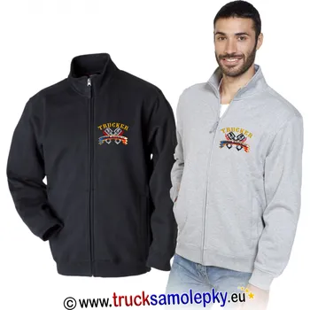 Pánská mikina Truck mikina TRUCKER CZECH REP. s dlouhým zipem a výšivkou (Materiál: 320 g/m2, 80% česaná bavlna, 20% polyester)