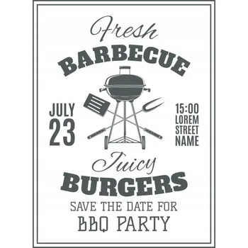 Obraz Cedule Barbecue Burgers Party 3