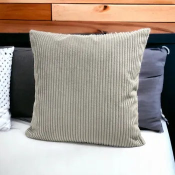 Polštář Světle šedý dekorativní povlak na polštář s proužky 60x60