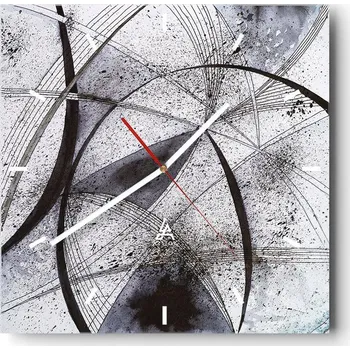 Hodiny Velké nástěnné hodiny 40x40 Abstrakce Skleněné tiché hodiny