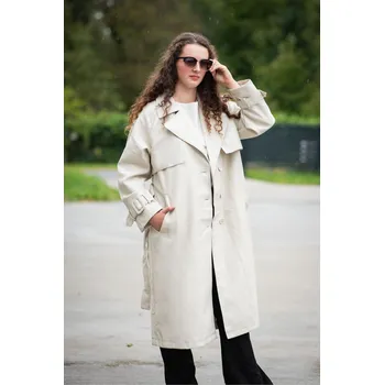 Dámský kabát Kabát K503 CC fashion Francie barva: béžová, velikost: M