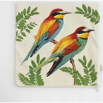 Povlak na dekorativní polštářek Bavlněný povlak na polštář s ptáky vlhy - Tukan Media