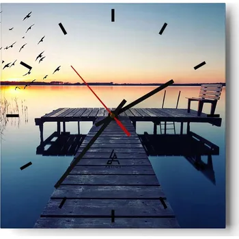 Hodiny Velké nástěnné hodiny 40x40 Krajina Skleněné hodiny Tiché