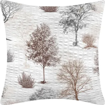 Povlečení DARRÉ Krepový povlak na polštář Stíny stromů - hnědý Velikost: 70 x 90