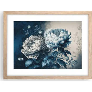 Obraz Obraz plakát v rámu světlý dub do obýváku 40x30 květiny foto na zeď