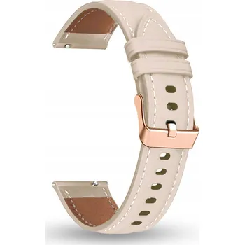 Řemínek na hodinky Řemínek k hodinkám JG Smart kožený béžový 20 mm růžové zlato