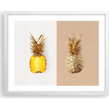 Obraz Obraz plakát v bílém rámu 50x40 cm - ananas, foto plakáty do obýváku