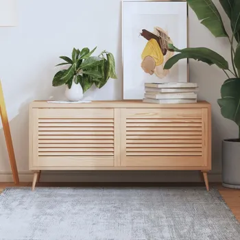 Interiérové dveře vidaXL Nábytková dvířka lamelový design 2 ks 39,5x59,4cm borovice [151113] Barva: Přírodní