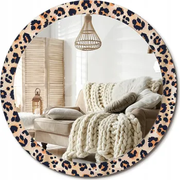 Zrcadlo Kulaté nástěnné dekorativní zrcadlo ve skleněném rámu, Vzor skvrny, průměr 90 cm