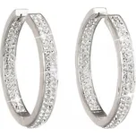 EVOLUTION GROUP CZ Stříbrné kruhy 30mm s krystaly Crystals from Swarovski® Crystal - 31122.1