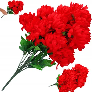 umělá květina Sztuczne kwiaty na cmentarz chryzantemy kytice jako živé na hrob červené