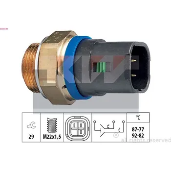 Ventilátor topení a klimatizace Teplotní spínač, větrák chladiče KW 550 647