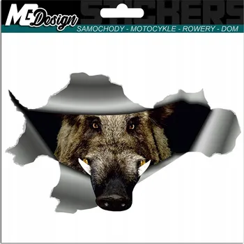 Samolepicí dekorace na vozidlo SAMOLEPKA na auto KANEC DIVOKÝ PRASE SAVANOVÉ 3D 16x26cm