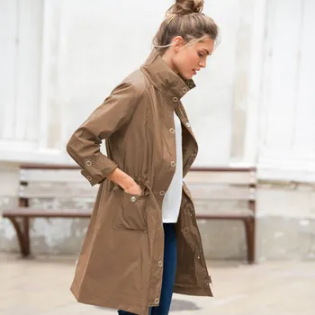 Dámská parka Nepromokavá parka s kapucí oříšková 38