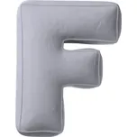 Polštář velurový písmeno F, 40cm VELKÝ - šedá