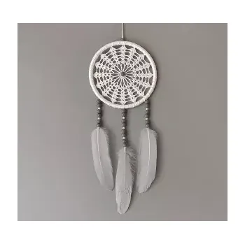 Lapač snů Lapač zlých snů - bílý 15 x 40 cm č.2 (S husím peřím )