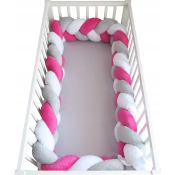 Příslušenství pro dětskou postel a kolébku Mantinel do postýlky vícebarevný cop 420 cm 20 cm minky/bavlna