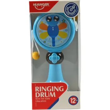 MODRÉ CHRASTÍTKO VÁŽKA BUBNÍK SENZORICKÁ HRAČKA ZVUK SVĚTLO