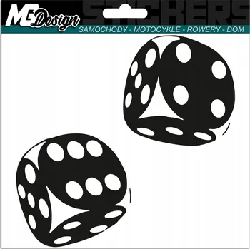 Samolepicí dekorace na vozidlo SAMOLEPKA na auto HRACÍ KOSTKY 15x15 cm