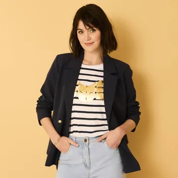 Dámské sako Blejzr s dvouřadým zapínáním na knoflíky nám.modrá 36