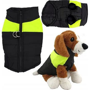 Obleček pro psa VESTA OBLEČEK PRO PSA KOČKU ZIP TEPLÁ ZATEPLENÁ POSTROJ 3D FLUO M
