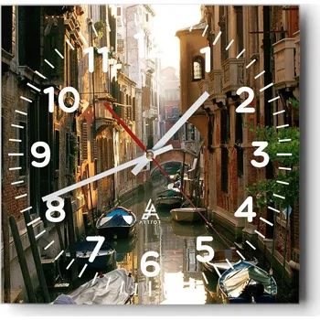 Hodiny Kuchyňské nástěnné hodiny 30x30 Krajina Skleněné hodiny do obýváku Moderní Tiché