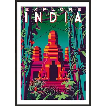 Obraz OBRAZ PLAKÁT V RÁMU 33x43 cm Indie P1271
