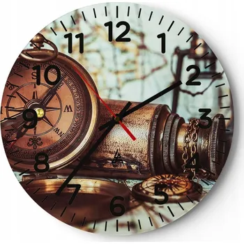 Hodiny Velké nástěnné hodiny na zeď 40x40 Moře Voda Skleněné hodiny Kulatý Tiché