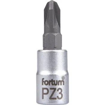 Gola hlavice FORTUM hlavice zástrčná 1/4" hrot pozidriv, PZ 3, L 37mm
