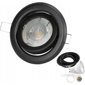 Bodové svítidlo Sada 1x halogenové svítidlo LUMO1 matná černá + LED GU10 5W neutrální bílá PREMIUM