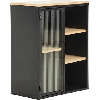 Televizní stolek Antracitová závěsná vitrína Rudy 45 x 56 x 24 MDF, sklo, kov