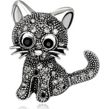 Brož B-TOP brož černá KOČKA 63166