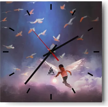 Hodiny Velké nástěnné hodiny 40x40 Abstrakce Skleněné tiché hodiny