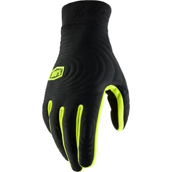 Cyklistické rukavice Rukavice 100% BRISKER XTREME Gloves Black/Fluo Yellow - L