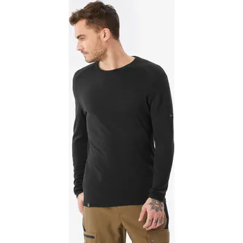 Dámská mikina SIMOND Pánské turistické merino tričko s dlouhým rukávem MT 500 2XL ČERNÁ